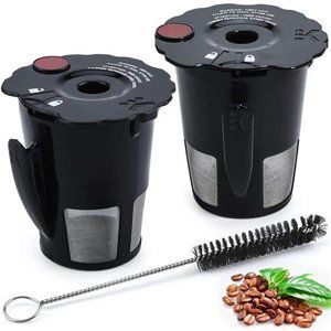 Cup Universal Reusable Coffee Pods Filter Fit,Brewers Packof 2with CleaningBrush
